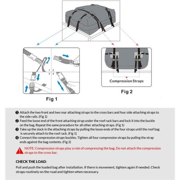 Car Rooftop Cargo Carrier (15 Cubic Feet) - Waterproof Rooftop Bag for Cars - Picture 3 of 7